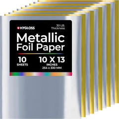 Metallic Foil Paper – 10 Sheets Gold and Silver Color Shiny Papers – 10 X 13 Inc