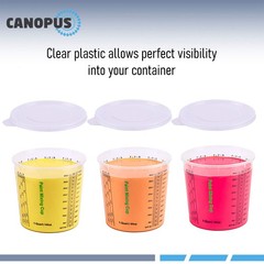 44-oz Paint Mixing Cups, Pack of 12 Cups with 3 Lids, Reusable and Solvent-Re…