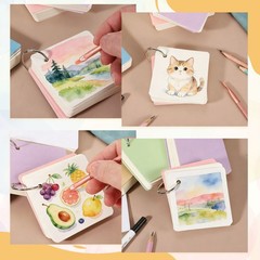 Watercolor Sketchbook, 3.94 x 3.94″ 55 Sheets/110 Pages 230GSM, Khaki