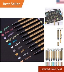 Water-Based Metallic Marker Set – 10 Colors for Rock Painting & Card Making