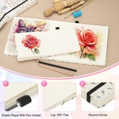 5.1×5.1″ Watercolor Sketchbook, 64Sheet 165GSM/112lb, Blue Flower
