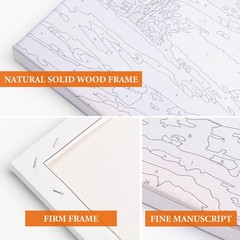 Framed Paint by Numbers Kit for Adults Beginner, Countryside Sunset Adult Pai…