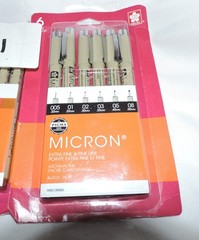 (3) Sakura Pigma Micron Pens Fine Line Drawing 8 Color & Black Set Archival ink