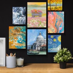 Black Canvas Board for Painting, 12 Pack Multi Size 11×14, 9×12, 8×10, 5×7(3 …