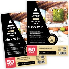 Marker Paper Pad 9×12 Drawing Pad 2 Pack 50 Sheets Sketch Pads For Drawing For A