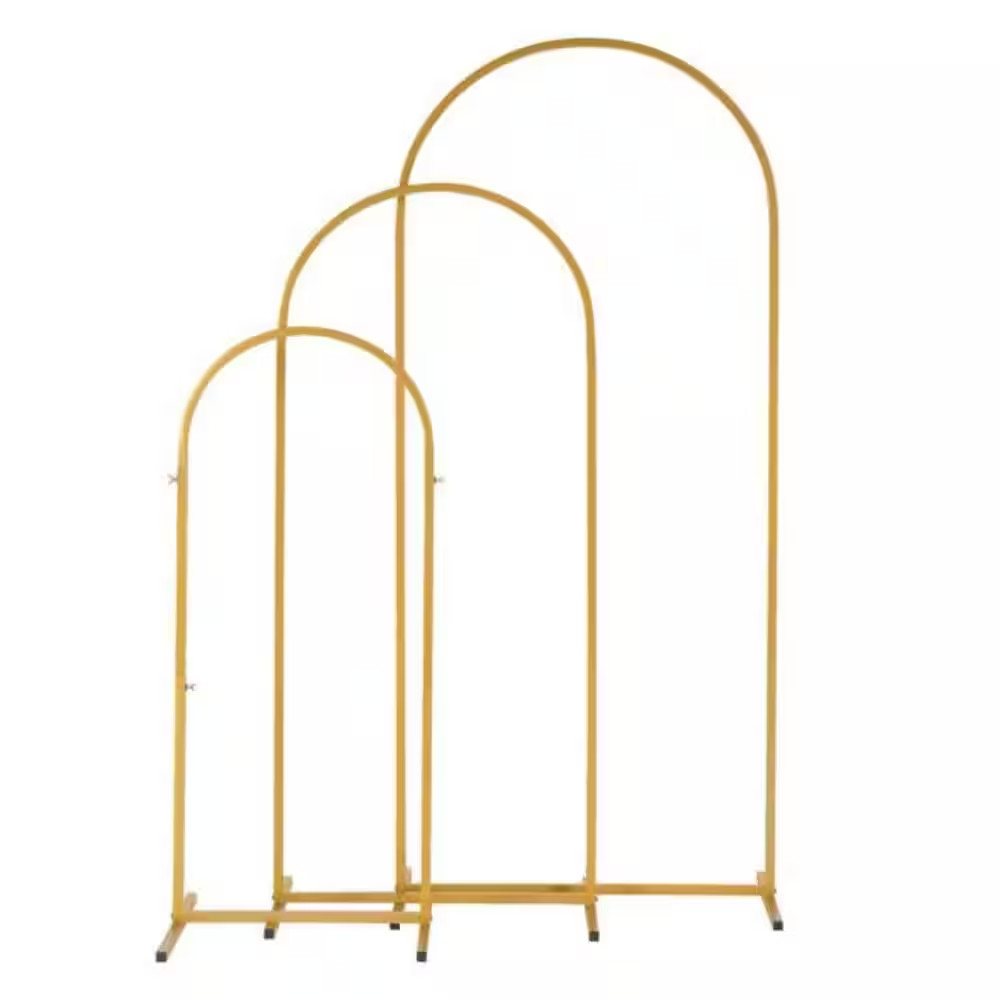 (5.9 Ft.+4.9 Ft.+3.9 Ft.) 3-Piece Set Wedding Arc Top Iron Art Wedding Iron Arch