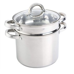 Oster Sangerfield 5-Quart Stainless Steel Pasta Pot Set with Steamer Basket a…