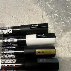 POSCA PC-5M Metallic Paint Marker Pen Set Black White Gold Silver 4 Colors – NEW