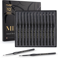Detail Paint Brushes Set, 12 PCS Fine Tip Model Miniature Paint Brushes for Fine
