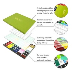 Gansai Tambi Japanese Watercolor Paint Set Opaque Natural Finish 48 Color .