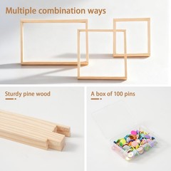 Jieting 12pcs Wooden Stretcher Bars Kit with 100 8/12/16 Inch, Burlywood