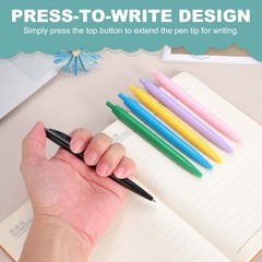 50 Pcs BallPoint Pens, Retractable Black Ink Bulk Pens, Candy Rose Red Casing
