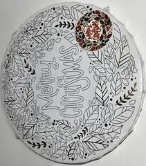 Merry Christmas Crafts Paint By Number Kit Wreath Holly Leaves NWT