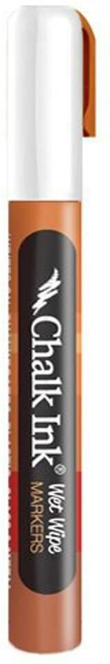 Chalk Ink IN16WWCHLK Wet Wipe Marker, 6mm Chisel Tip, White