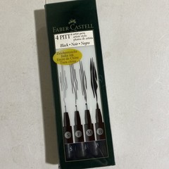 4x Black Faber Castell Pitt Artist Technical Drawing Pens Assorted Sizes S F M B