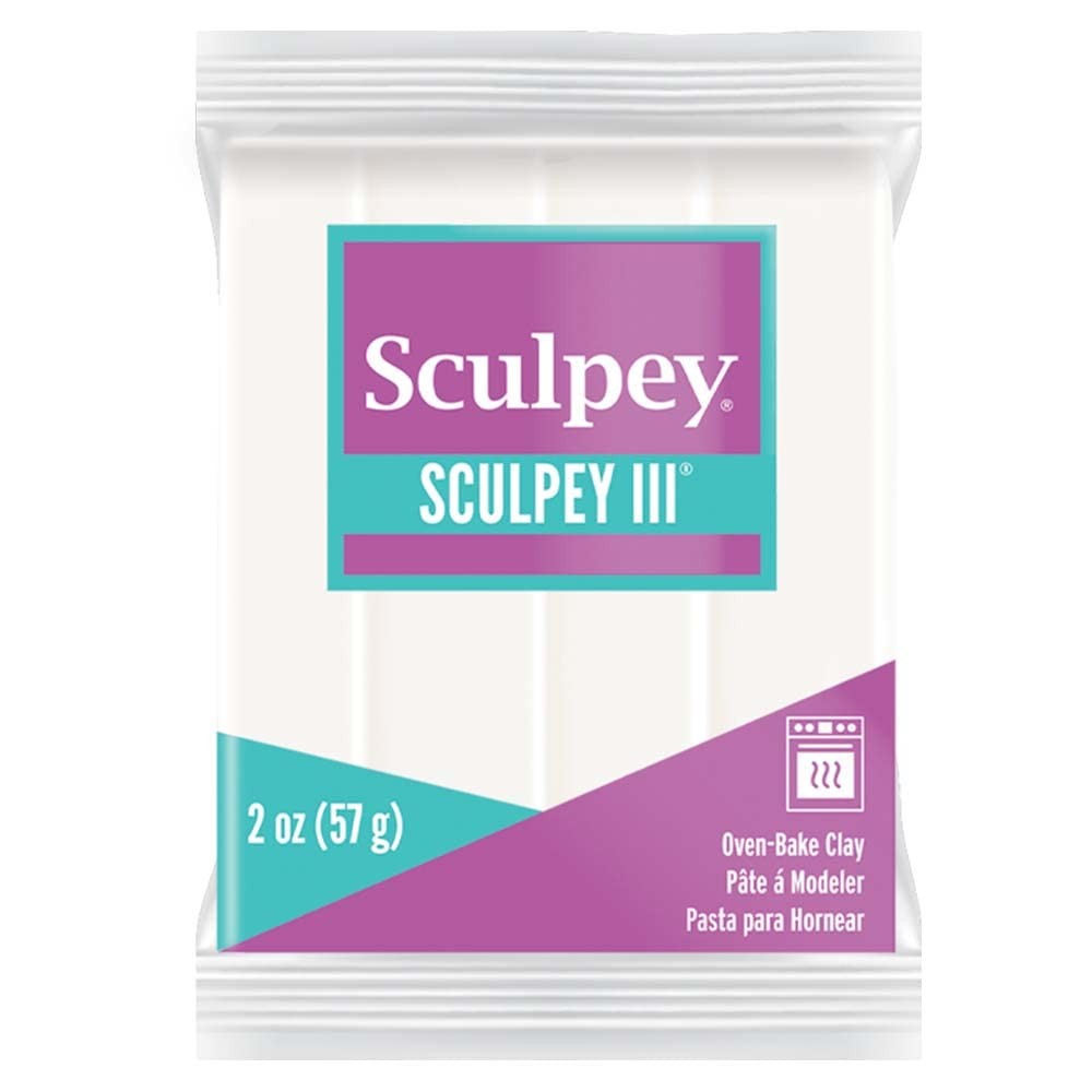 Polyform Sculpey III Polymer Oven-Bake Clay, White, Non Toxic, 2 oz. bar, Great