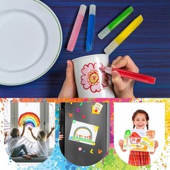 24-96 Pcs Suncatcher Paint Pens Kids Stained Glass Paint Kit Window Markers New