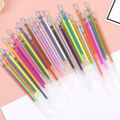 100 PCS Gel Pens Metallic Neon Glitter Pastel High Quality with Fine Points