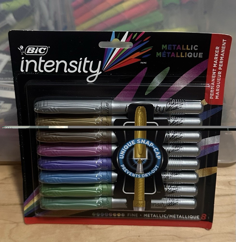 BIC Intensity Metallic Permanent 1 Count (Pack of 8), Assorted Colors