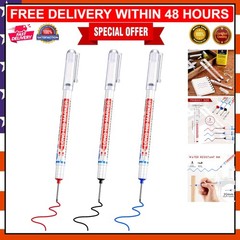 Carpenter’s Deep Hole Marker Pens – 3-Pack Waterproof Quick-Drying with Long Nib