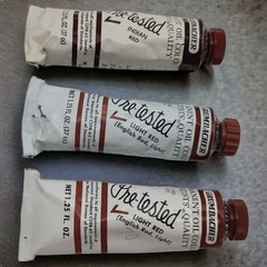 LotC: Vintage Unused Grumbacher PreTested Oil Paint Indian Red x1 & Light Red x2