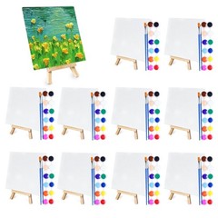 DUA MAIGA 10 Set Mini Acrylic Paint Kit, 5.9In Canvas Boards mini, 12 COLOR