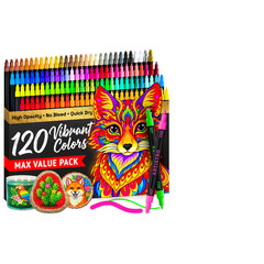 Artistro 120 Precision Dual-Tip Acrylic Pens Set Dot Tips For Fabric Rock Glass