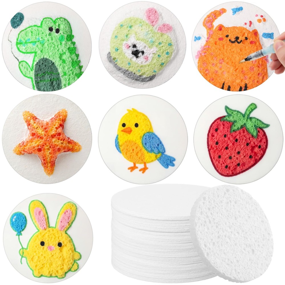 100 Pcs Circle Magic Puffy Paint Paper, Diameter 3.35 in End of Year Gifts Ma…