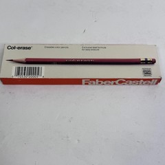 Faber-Castell Col-erase Erasable Color Pencils Carmine Red 1277 Box of 12 Artist