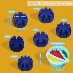 6 Pcs Flower Pour Cups Silicone Split Cup for Paint Pouring Blue Color