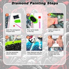Skull Diamond Art Kits for Adults,Diamond Painting Kits for Adults Beginner,5D
