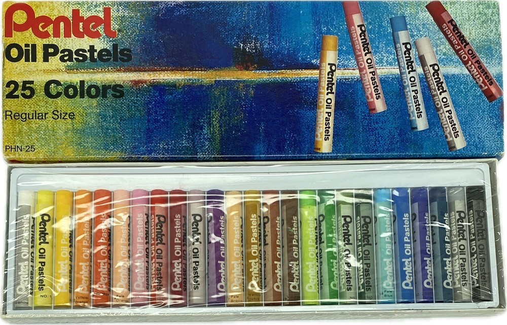 Vintage Pentel Oil Pastel 25 Colors PHN-25 Regular Size New Sealed Old Stock