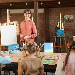 Qilery 24 Set 6 x 8 Inch Mini Canvas Boards and Easel for Painting, Acrylic P…