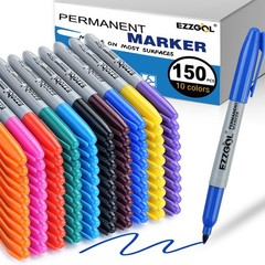 Ezzgol Permanent Markers Bulk, 150 Pack, 10 1 Count (Pack of 150), Multicolor