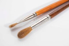 Set of 2 MORILLA Brushes Sable line Pure Red Sable Rounds & Flat Size 11