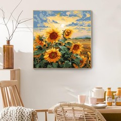 PRASIO Paint by Numbers Kit for Adults 16×16 inches, XM-OP-Sunflower-4040