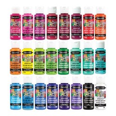 Crafter’s Acrylic Paint Set – Bright Colors, 24 Bottles (2 fl oz) – Easy Craf…