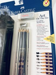 FABER-CASTELL ART ON THE GO 12-PC GRAPHITE SKETCH SET & 4 PITT GRAPHITE CRAYONS