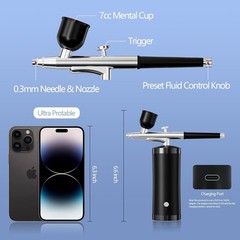 Rechargeable High Pressure Airbrush Set – Portable & Versatile for Artists