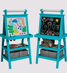 3in1 Kids Wooden Art Easel w/ Paper Roll Double-Sided Chalk&White Board Storage