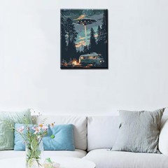 Starry UFO Paint by Numbers Kit for Adults 16×20 Cosmic Night Art