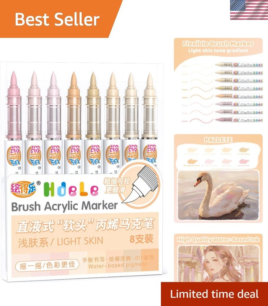 Skin Tone Acrylic Paint Markers, Skin Color Brush Tip Acrylic Paint Pens for Pum