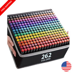 262 Colors Double Tip Permanent Marker Pens Art Drawing Painting Sketching
