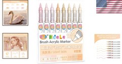 Skin Tone Acrylic Paint Markers, Skin Color Brush Tip Acrylic Paint Pens for Pum
