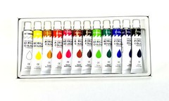 12 Color Acrylic Rainbow Pigments Artist Paint Set – Twelve 12ml Paint Tubes