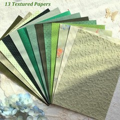 20 Unique A5 Textured Scrapbook Paper & Mesh Fabric Set, Handmade Craft Paper…
