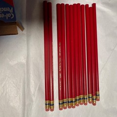 Eberhard Faber Col-Erase Pencils unused 12-Pack Carmine Red Erasable Made In USA