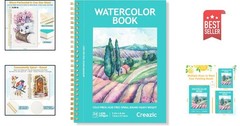 Travel-Friendly Watercolor Paper Pad – Spiral Bound, 24 Sheets 5.5″x8.5″