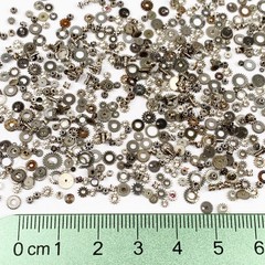100 Teeny Tiny Watch Gear 2-4mm Silver Nail Altered Art Steampunk Part Wheel Lot