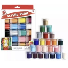 The Best Crafts 24 Different Colors of Acrylic Paints~ 15 ml. Ea Total 12.20 Oz.